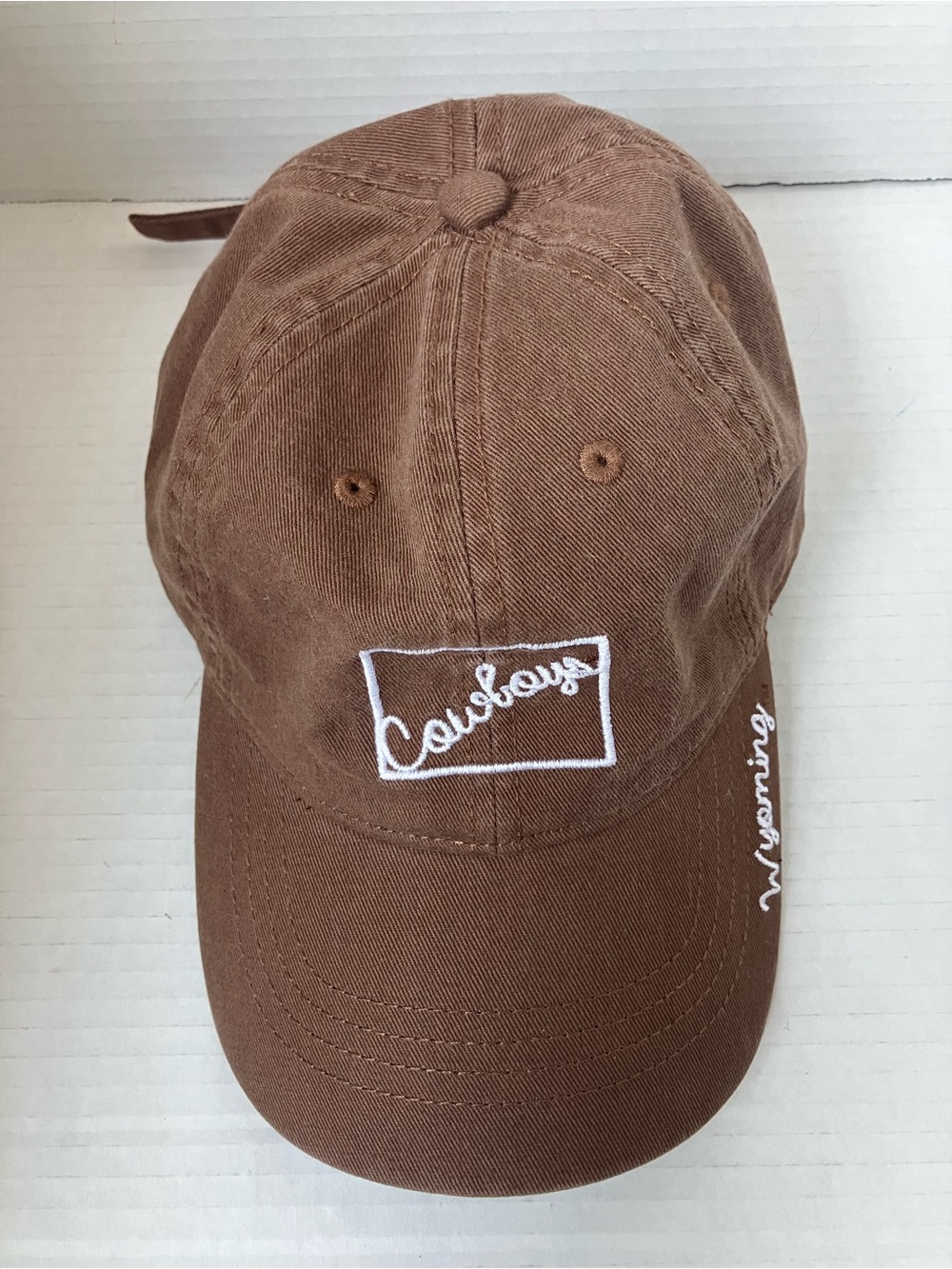 Wyoming Cowboys Embroidered Brown Baseball Cap Adjust Clip University UW Laramie
